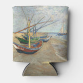 魚釣りボートのビーチバイビンセント・ヴァン・ゴッホ 缶クーラー (正面)