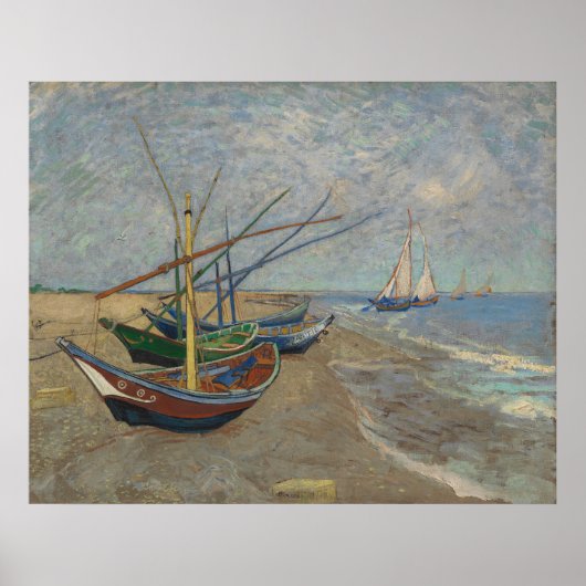 魚釣りボートのレサントマリービーチに ポスター (正面)