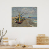 魚釣りボートのレサントマリービーチに ポスター (キッチン)