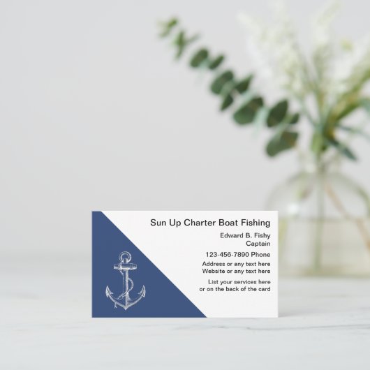 魚釣りボートの名刺 名刺 (スタンド正面)