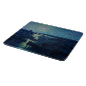 魚釣りボートの月明かり(カマレット、フランス) カッティングボード (角)