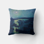 魚釣りボートの月明かり(カマレット、フランス) クッション (裏面)