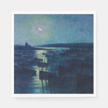 魚釣りボートの月明かり（カマレット、フランス）