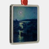 魚釣りボートの月明かり（カマレット、フランス） メタルオーナメント (右)