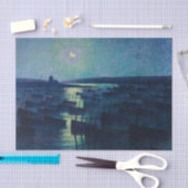 魚釣りボートの月明かり（カマレット、フランス） 薄葉紙 (クラフト)