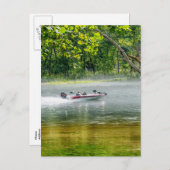 魚釣りボートの移動空白のポストカード ポストカード (正面/裏面)