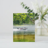 魚釣りボートの移動空白のポストカード ポストカード (スタンド正面)