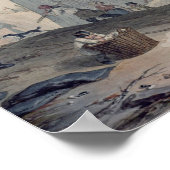 魚釣りボートの荷降ろし ポスター (角)