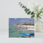 魚釣りボートはがき ポストカード (スタンド正面)