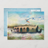 魚釣りボートはがき ポストカード (正面/裏面)