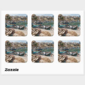 魚釣りボートはカステランマーレデルゴルフォ港にある スクエアシール (シート)