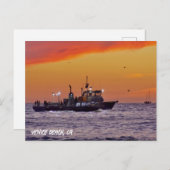 魚釣りボートアットサンセットヴェニスビーチ, CA ポストカード (正面/裏面)