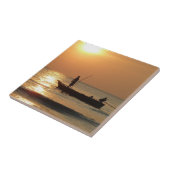 魚釣りボートアットサンセット タイル (側面)