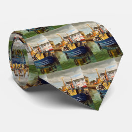 魚釣りボートアットハーバー ネクタイ