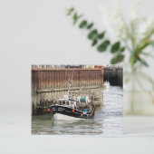 魚釣りボートアットレトレポートインフランス シーズンポストカード (スタンド正面)