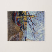 魚釣りボートオンビーチ ジグソーパズル (横)