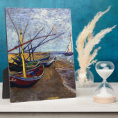 魚釣りボートオンビーチ フォトプラーク (側面)