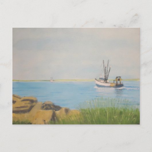 魚釣りボートガリライRI ポストカード (正面)