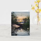 魚釣りボートサンライズ考えるズオブユーカード カード (黄色い花)