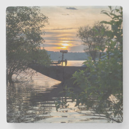 魚釣りボートサンライズ ストーンコースター