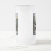 魚釣りボートサンライズ フロストグラスビールジョッキ (中央)