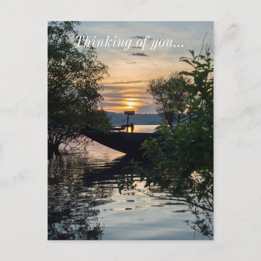 魚釣りボートサンライズ ポストカード (正面)