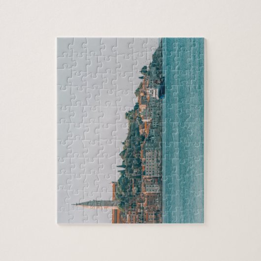 魚釣りボートニアロヴィンジュクロアチア ジグソーパズル (縦)