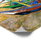 魚釣りボートビーチサントマリーヴァンゴッホ 素晴らし ポスター (角)