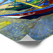 魚釣りボートビーチサントマリーヴァンゴッホ 素晴らし ポスター (角)