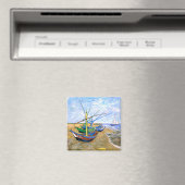 魚釣りボートビーチサントマリーヴァンゴッホ 素晴らし マグネット (インサイチュ (食洗機))