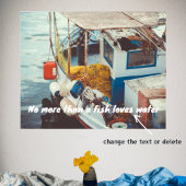 魚釣りボート地中海のアットザシーサイド ポスター