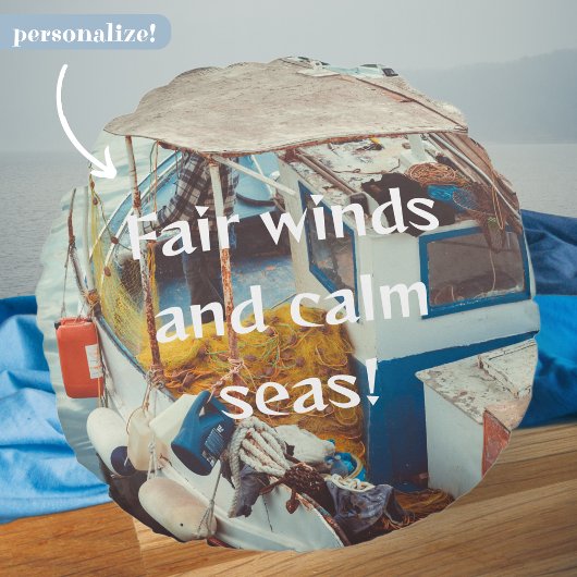 魚釣りボート地中海のアットザシーサイド ラウンドクッション