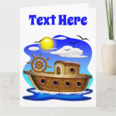 魚釣りボート漫画 カード (正面)