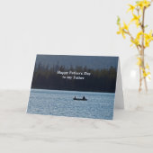 魚釣りボート父の日のために カード (黄色い花)