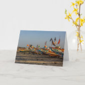 魚釣りボート用グリーティングカード カード (黄色い花)