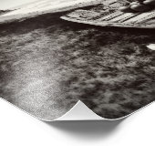 魚釣りボート白黒 フォトプリント            (角)