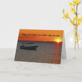 魚釣りボート親愛の義理ハッピーバースデー カード (黄色い花)
