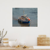 魚釣りボート、カーディフ湾、 ポスター (キッチン)