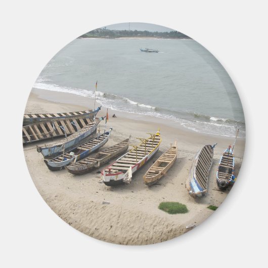 魚釣りボート，ガーナ マグネット (正面)