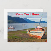 魚釣りボート,チリ,ホルノピレン ポストカード (正面/裏面)