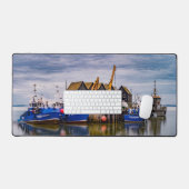 魚釣りボート デスクマット (キーボード&マウス)