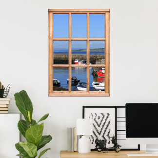 魚釣りボート – フェイクウィンドウ効果 ポスター