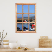 魚釣りボート – フェイクウィンドウ効果 ポスター (キッチン)