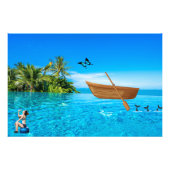 魚釣りボート フォトプリント            (正面)