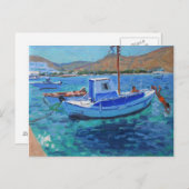 魚釣りボート ポストカード (正面/裏面)
