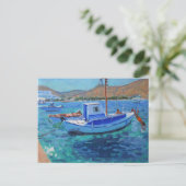 魚釣りボート ポストカード (スタンド正面)