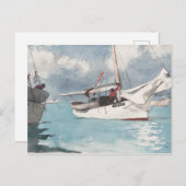 魚釣りボート、鍵ウエスト ポストカード (正面/裏面)