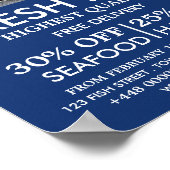 魚釣りボート、魚屋/妻、魚市場 ポスター (角)