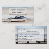 魚釣りボート、魚屋/妻、魚市場 名刺 (正面/裏面)