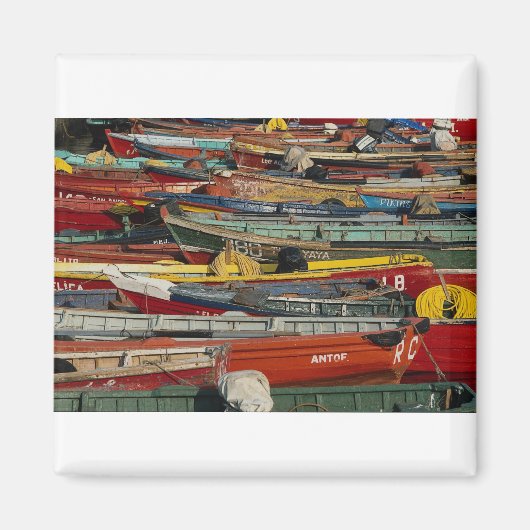 魚釣りボート， Antofagasta，チリ マグネット (正面)